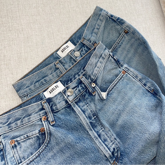 Agolde Riley High Rise Straight Crop in Zephyr - Picture 9 of 10